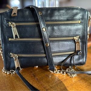 Rebecca Minkoff Black Crossbody Bag with Gold Details